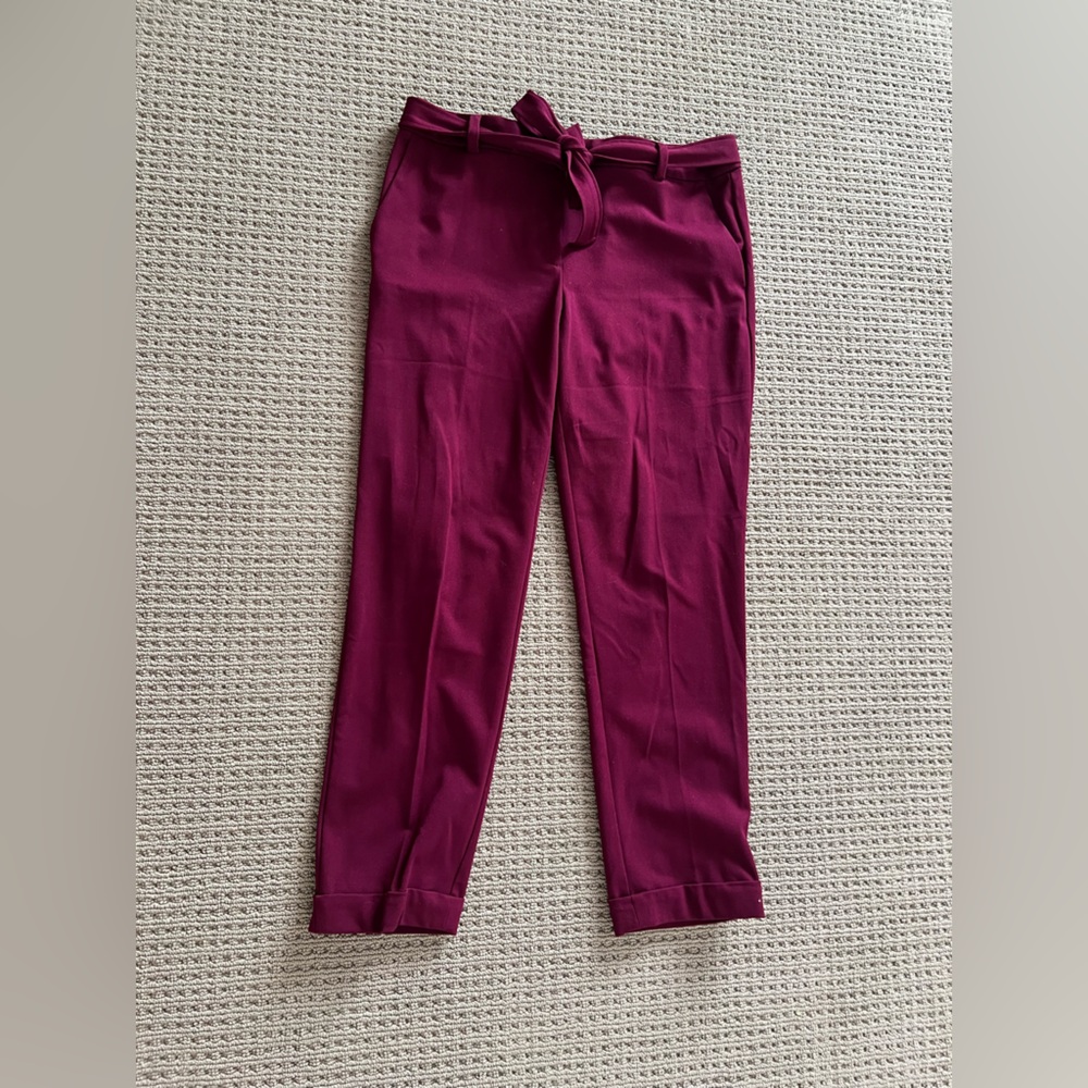 LOFT Burgundy Straight Leg Pants